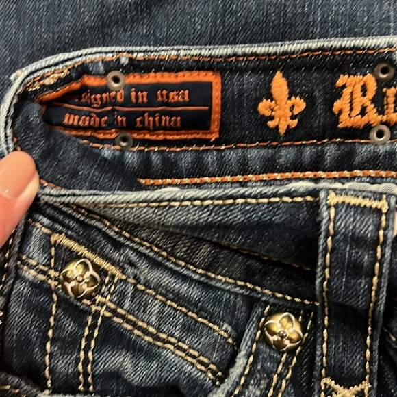 Vintage Rock Revival Jeans Women’s Size 25 Gwen Boot Distressed Buckle Y2K Blue - Picture 16 of 16